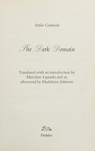 Stefan Grabiński: The dark domain (1993, Dedalus, Dedalus Books Limited)