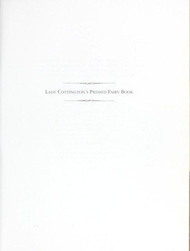 Lady Cottington's Pressed Fairy Book (Hardcover, 1998, Raincoast Books, Barnes and Noble Books)