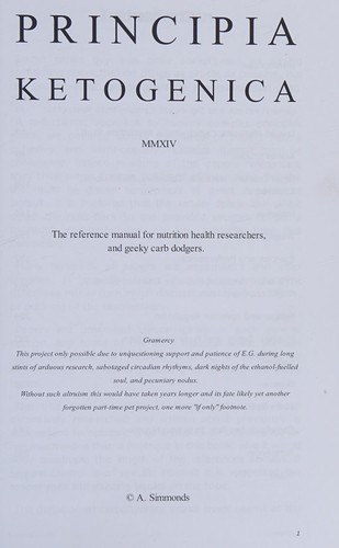 Principia Ketogenica (2014, CreateSpace Independent Publishing Platform)