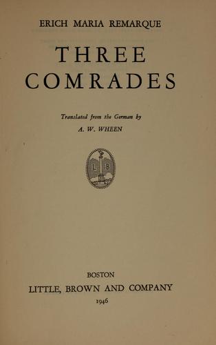 Three comrades (1946, Little, Brown)