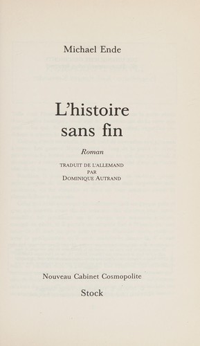 Michael Ende: L'Histoire sans fin (French language, 1984, Stock)