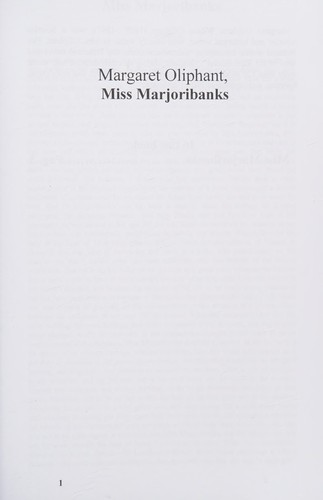 Margaret Oliphant: Miss Marjoribanks (2017, CreateSpace Independent Publishing Platform)