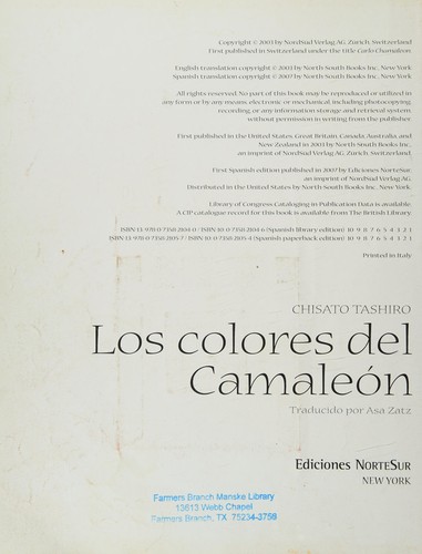 Chisato Tashiro: Los colores del camaleón (Paperback, Spanish language, 2007, Ediciones NorteSur)
